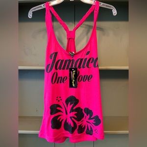 🌺NWT One Love Jamaica Pink Tank Top Size Small
